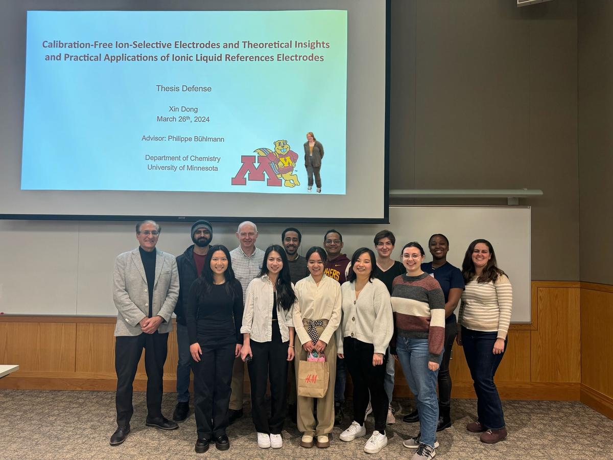 The group and Werfen visitor, Dr. Sohrab Mansouri after Xin's defense!